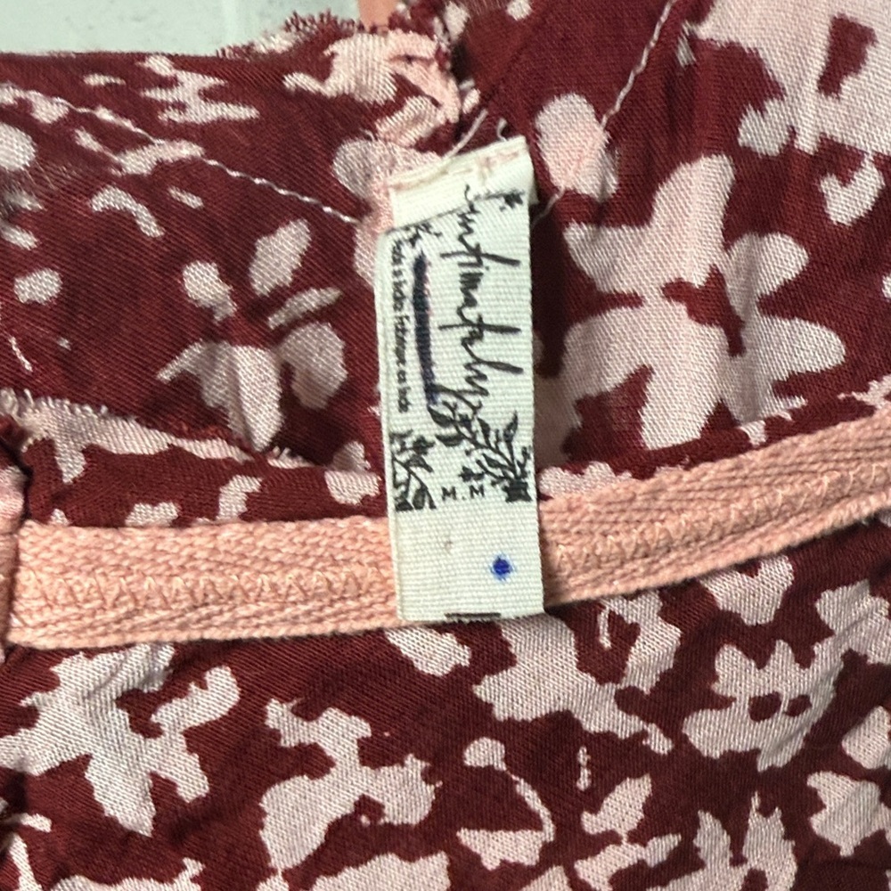 Intimately by Free People Chic Floral Bodysuit in Burgundy and Pink - Picture 2 of 5
